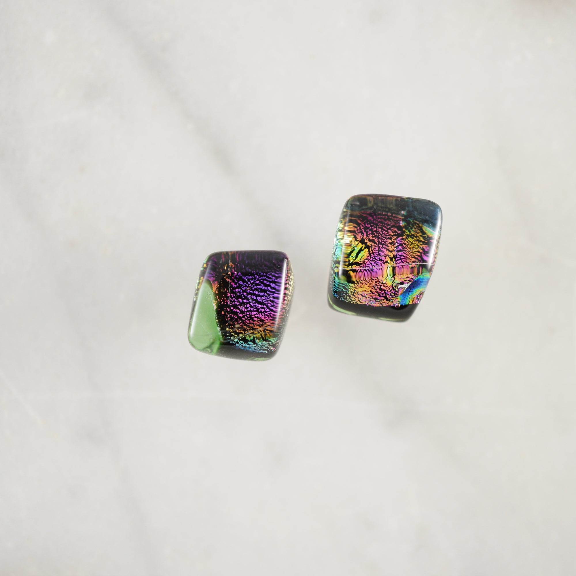 Fused Glass Stud Earrings #1