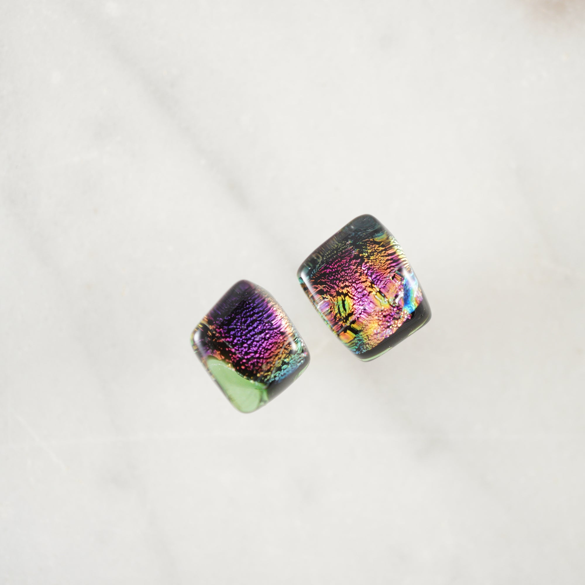 Fused Glass Stud Earrings #1