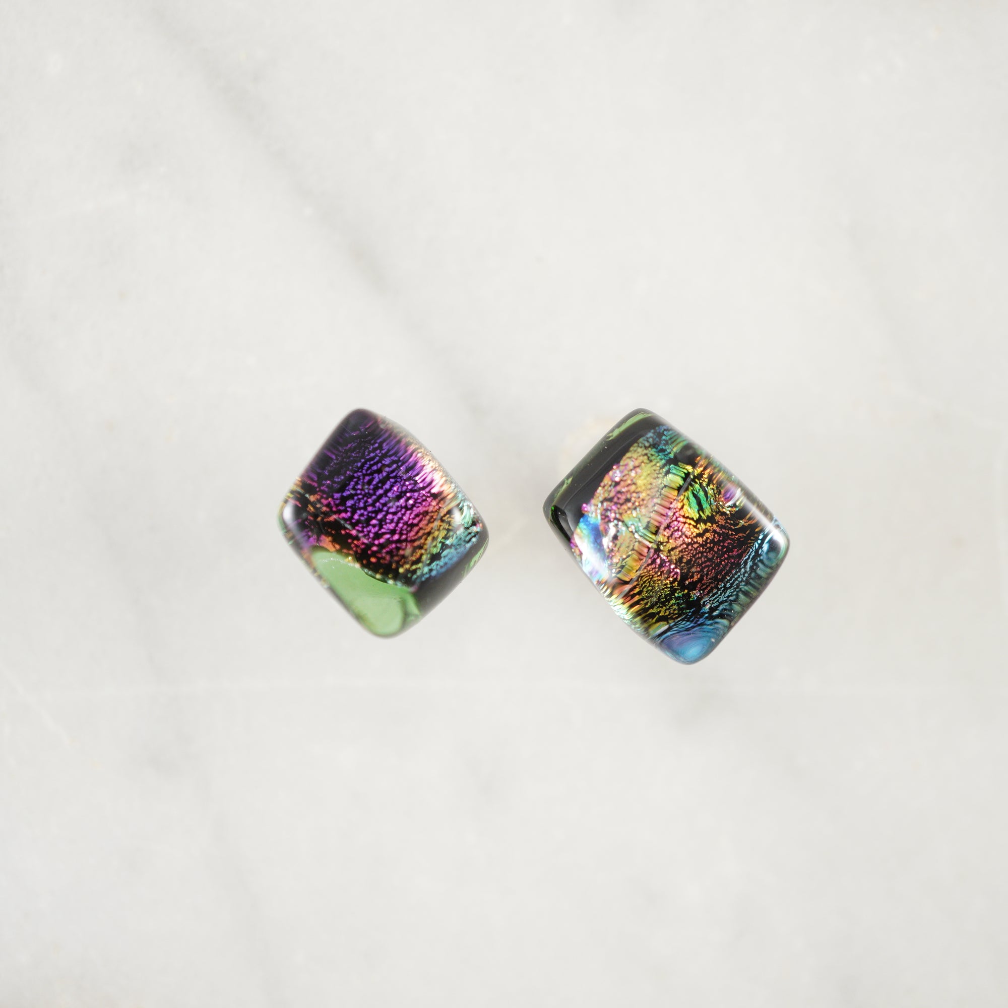 Fused Glass Stud Earrings #1