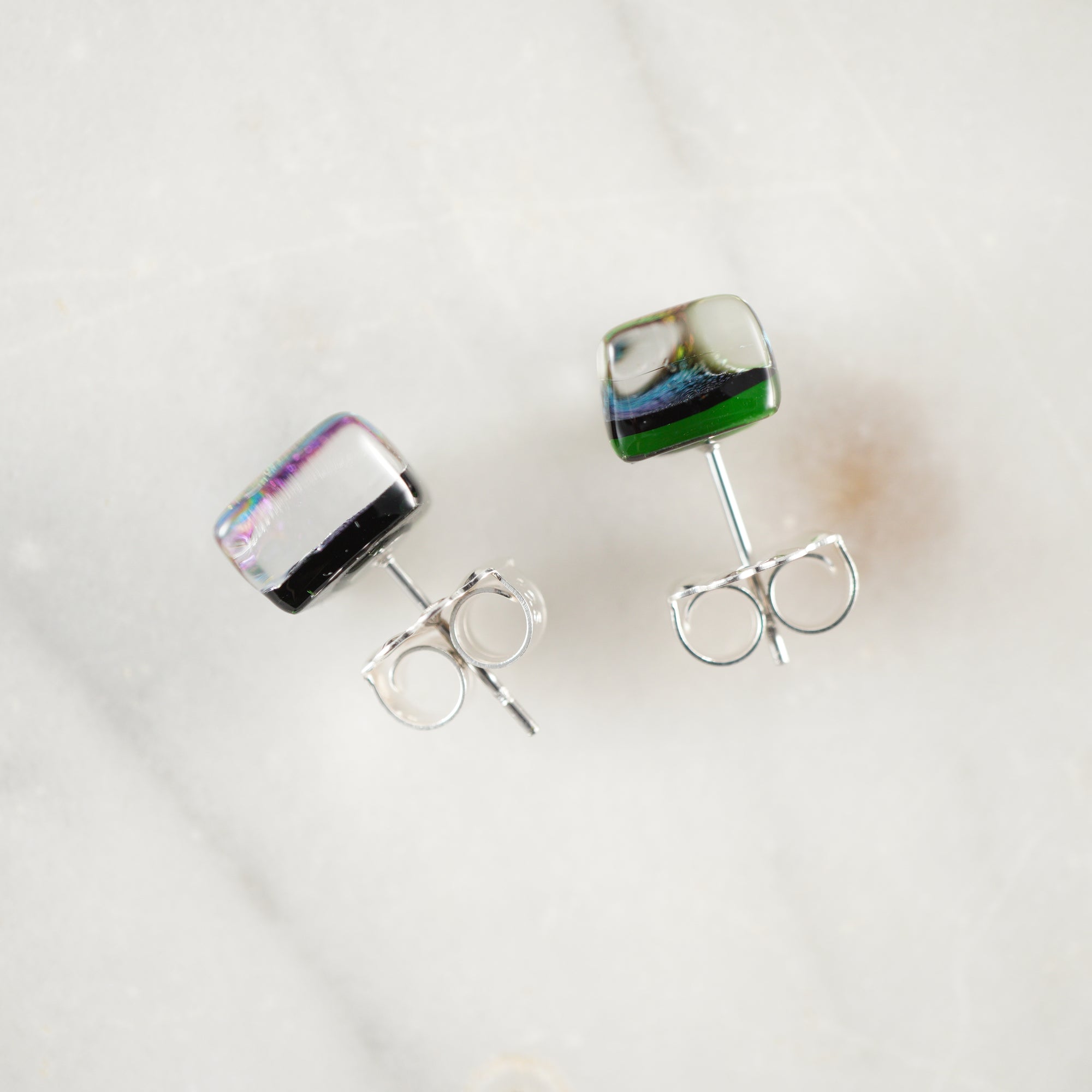 Fused Glass Stud Earrings #1