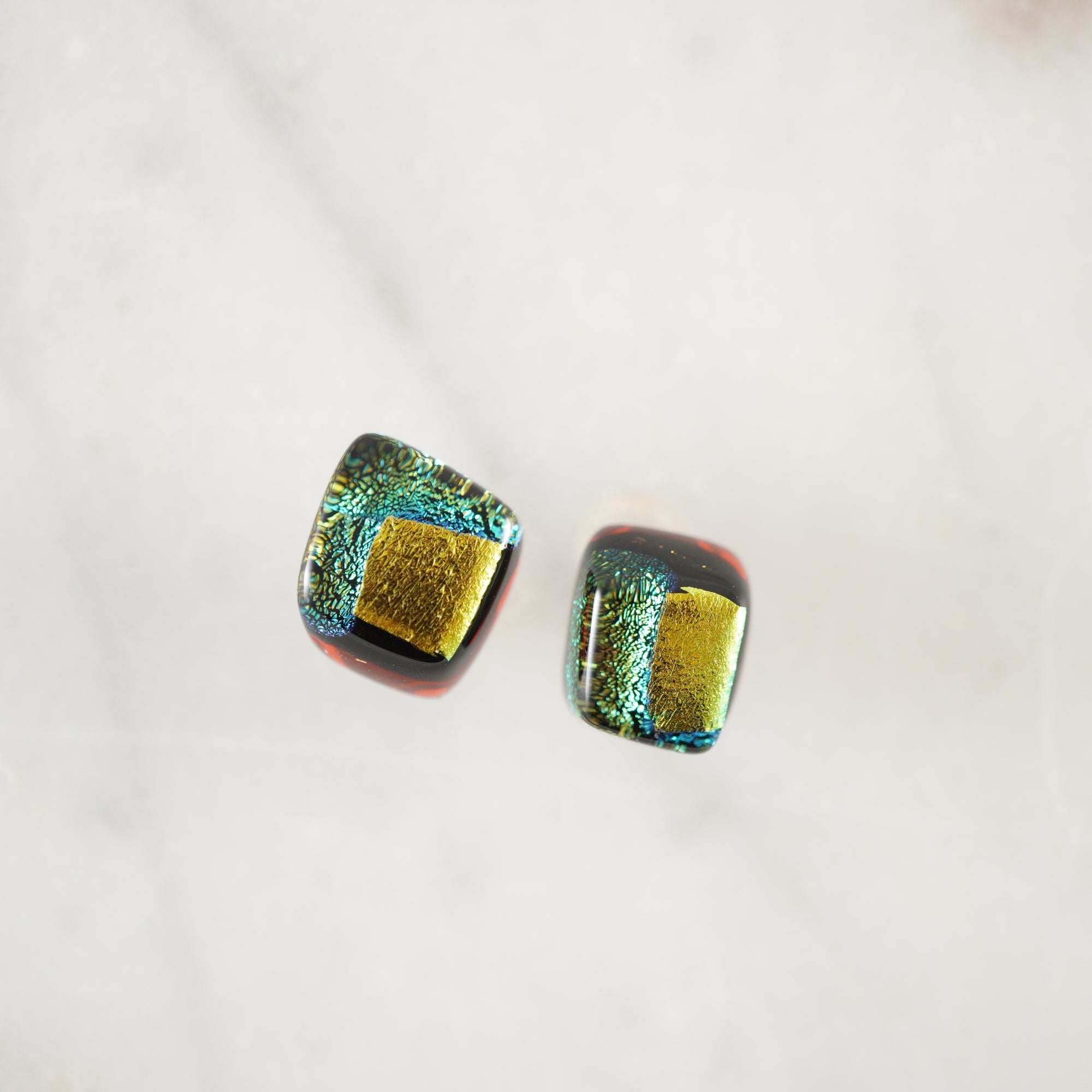 Fused Glass Stud Earrings #3