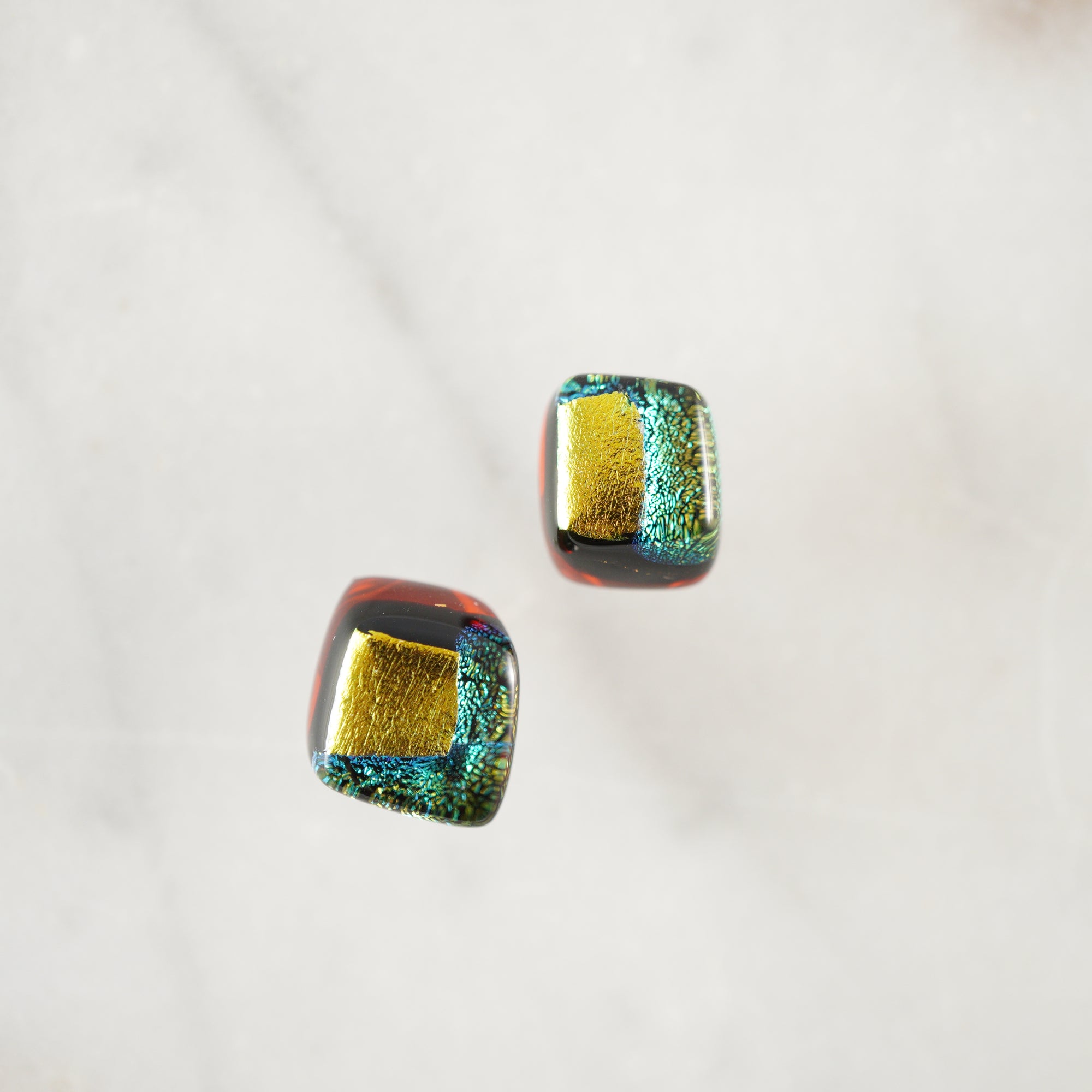 Fused Glass Stud Earrings #3