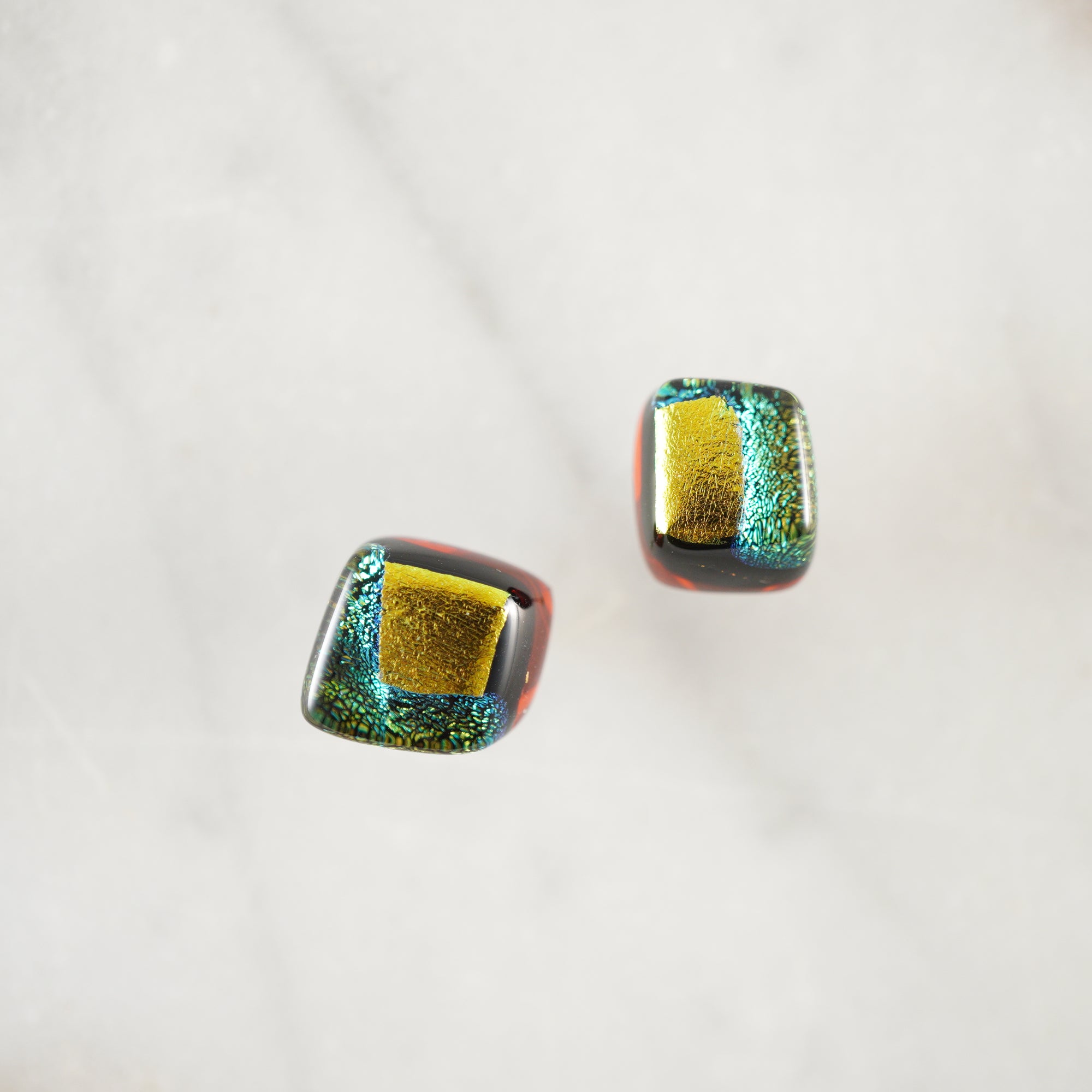 Fused Glass Stud Earrings #3