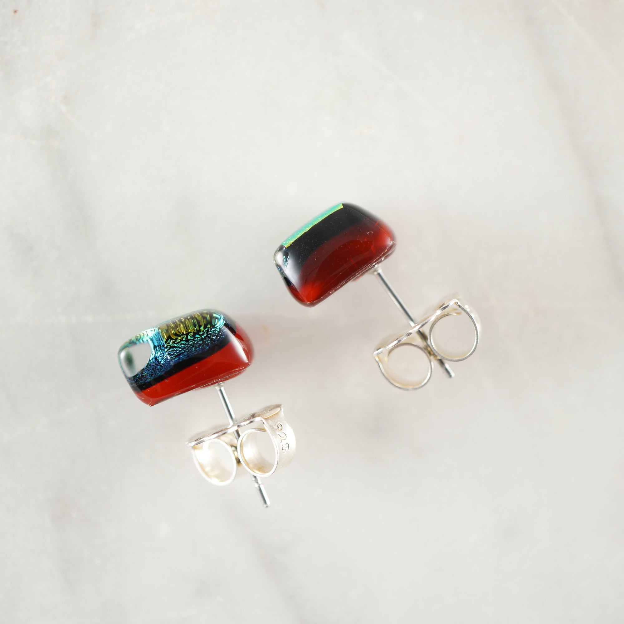 Fused Glass Stud Earrings #3