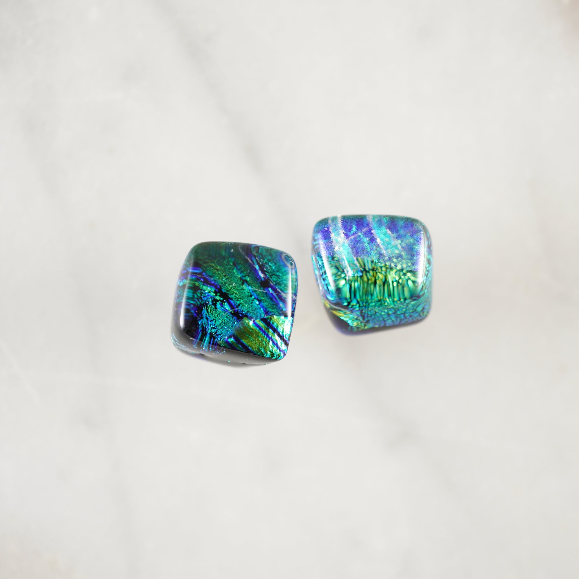 Fused Glass Stud Earrings #4