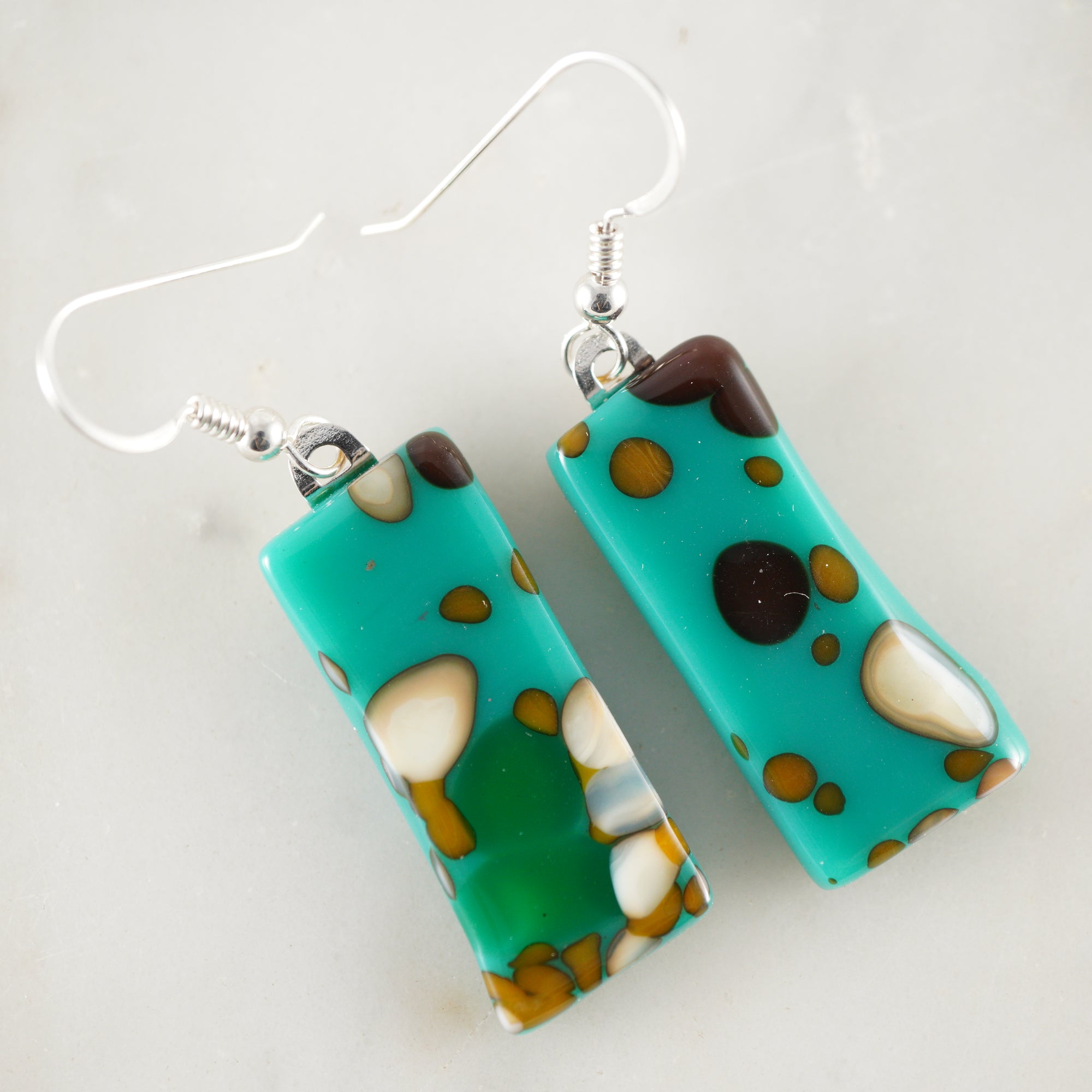 Fused Glass Dangle Earrings #6