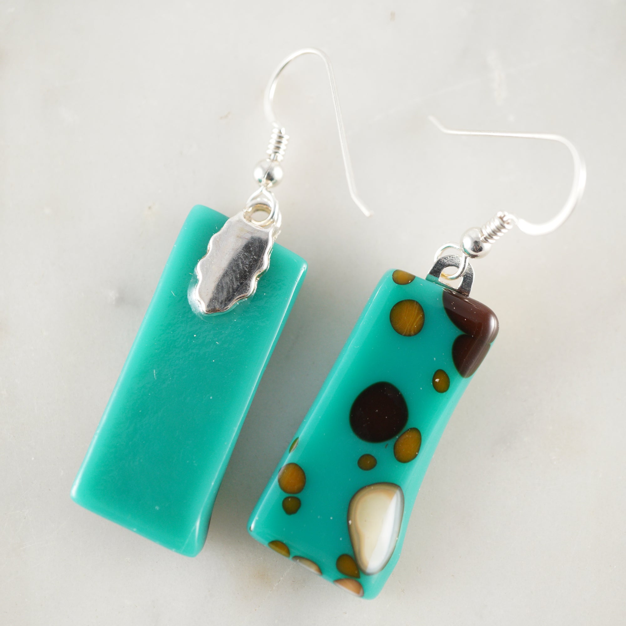 Fused Glass Dangle Earrings #6