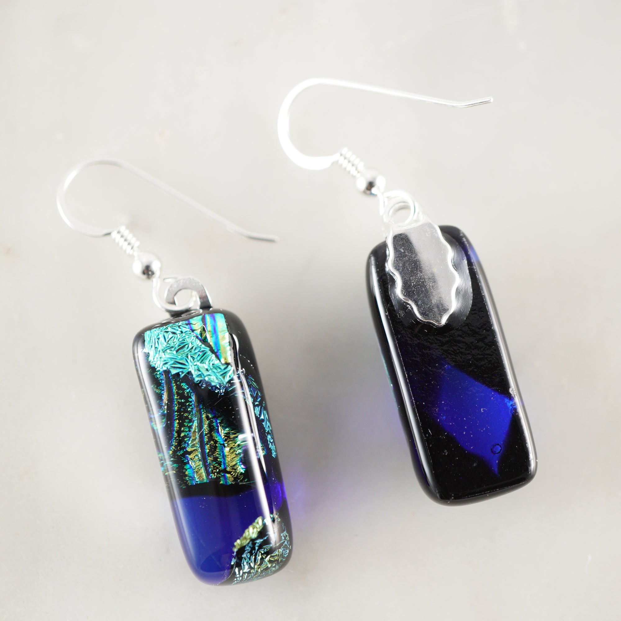 Fused Glass Dangle Earrings #8