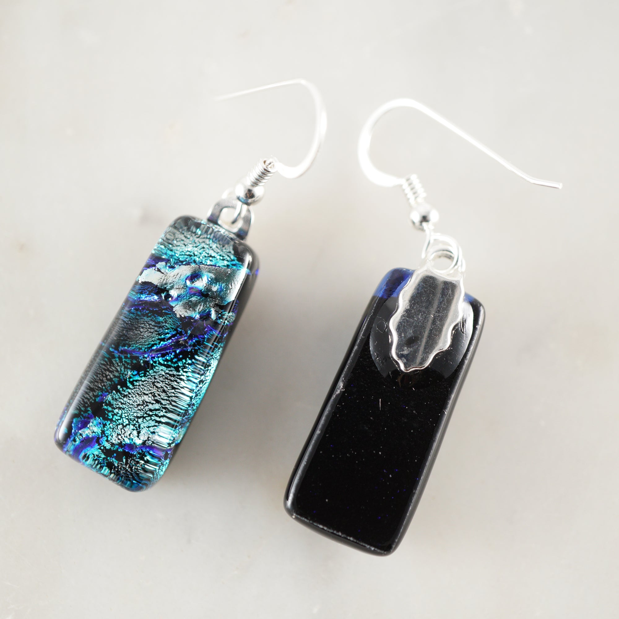 Fused Glass Dangle Earrings #9