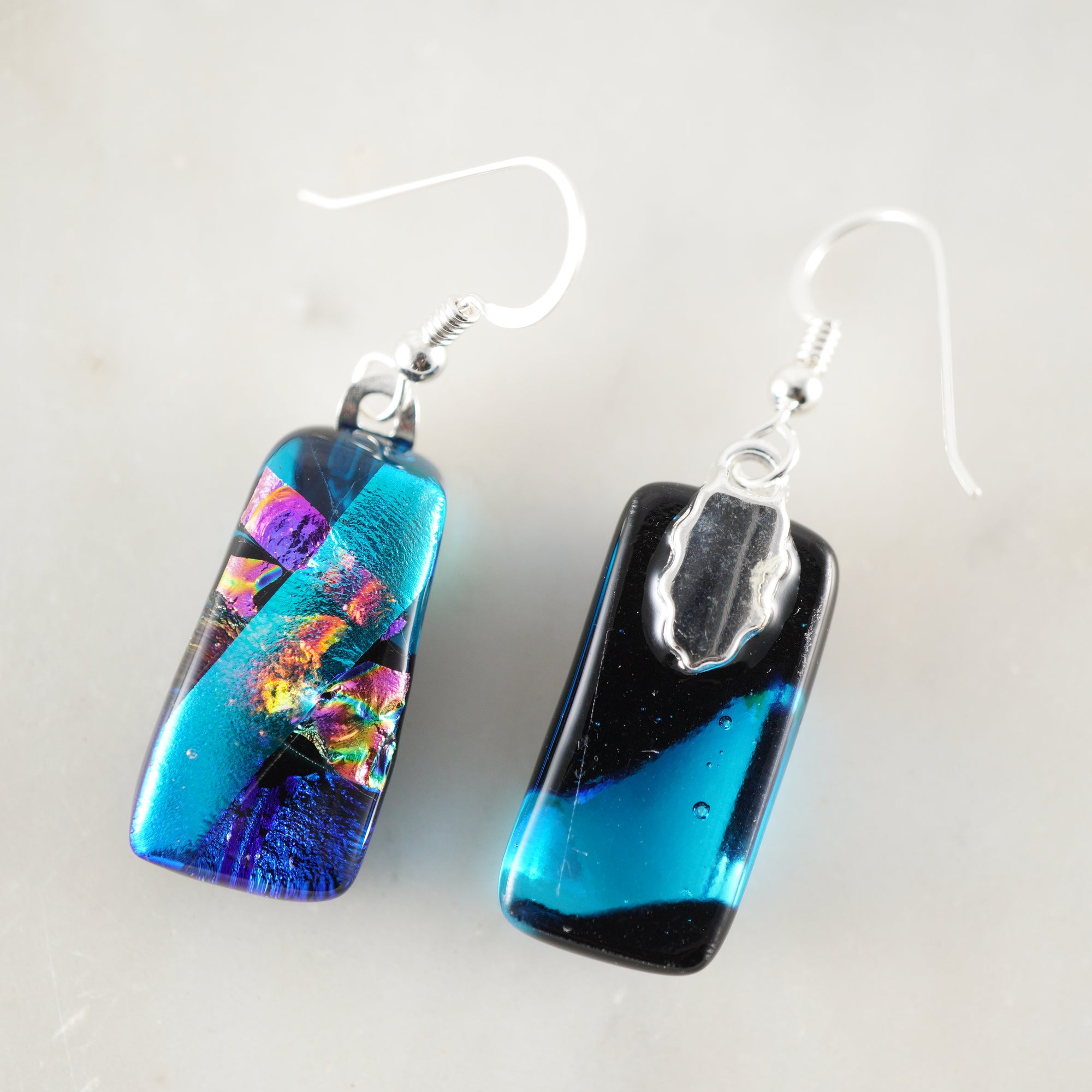 Fused Glass Dangle Earrings #10