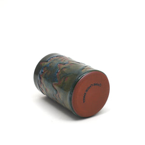 Handmade Ceramic Tumbler with Mountain Motif & earth tone glazes. Made with love on San Juan Island, WA.