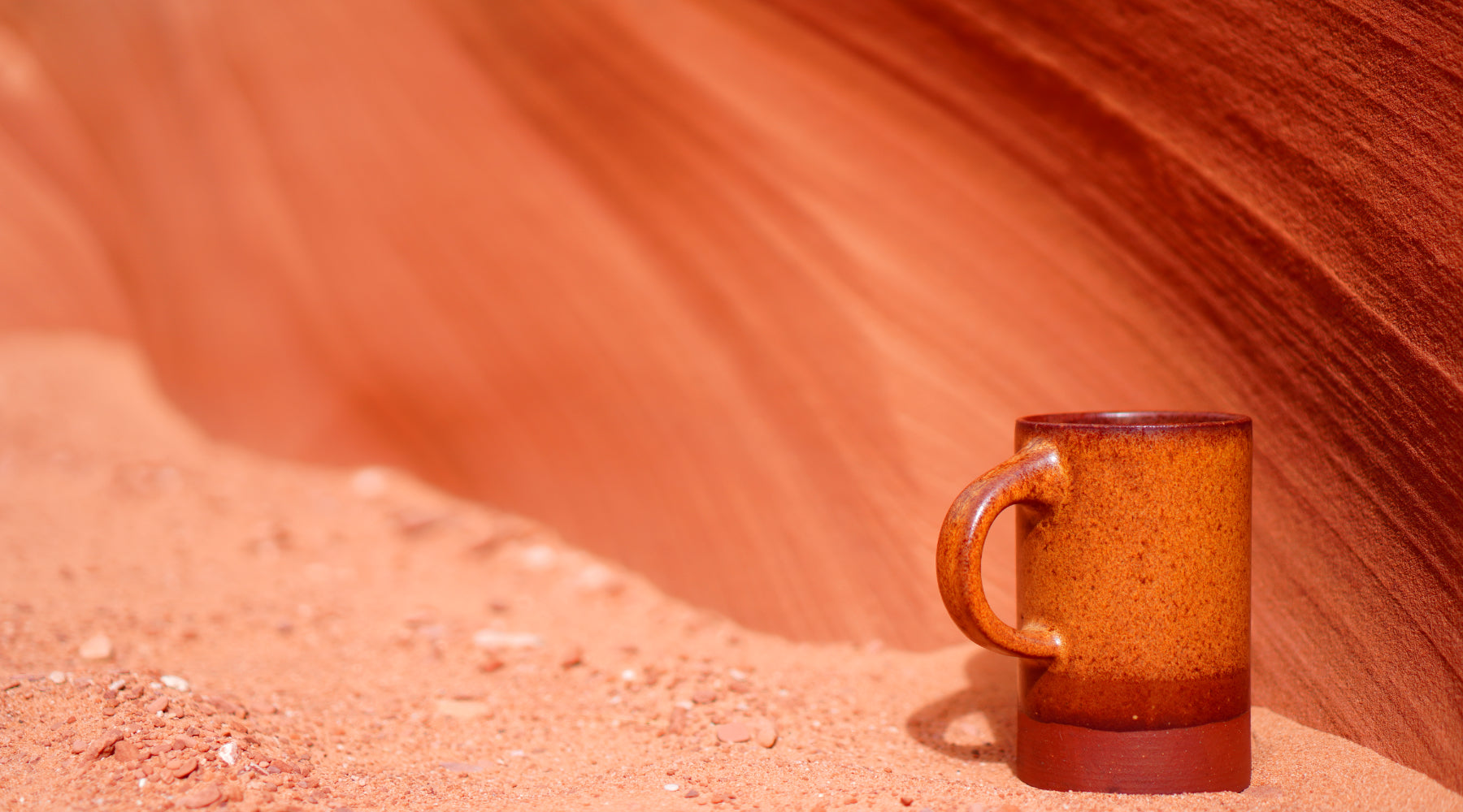 Handmade Stoneware Ceramic Mug, with Jug handle in red rock canyon walls