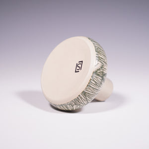 Wheel Thrown Ceramic Mini Vase with Hand-painted Flower Meadow design. (Bottom View)