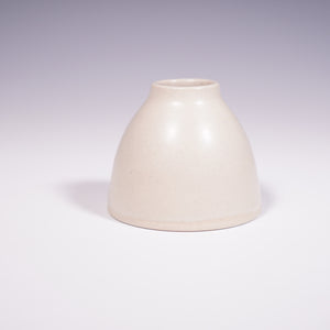 Wheel Thrown Ceramic Vase with Hand-Painted Green Peony Design. (Back View)