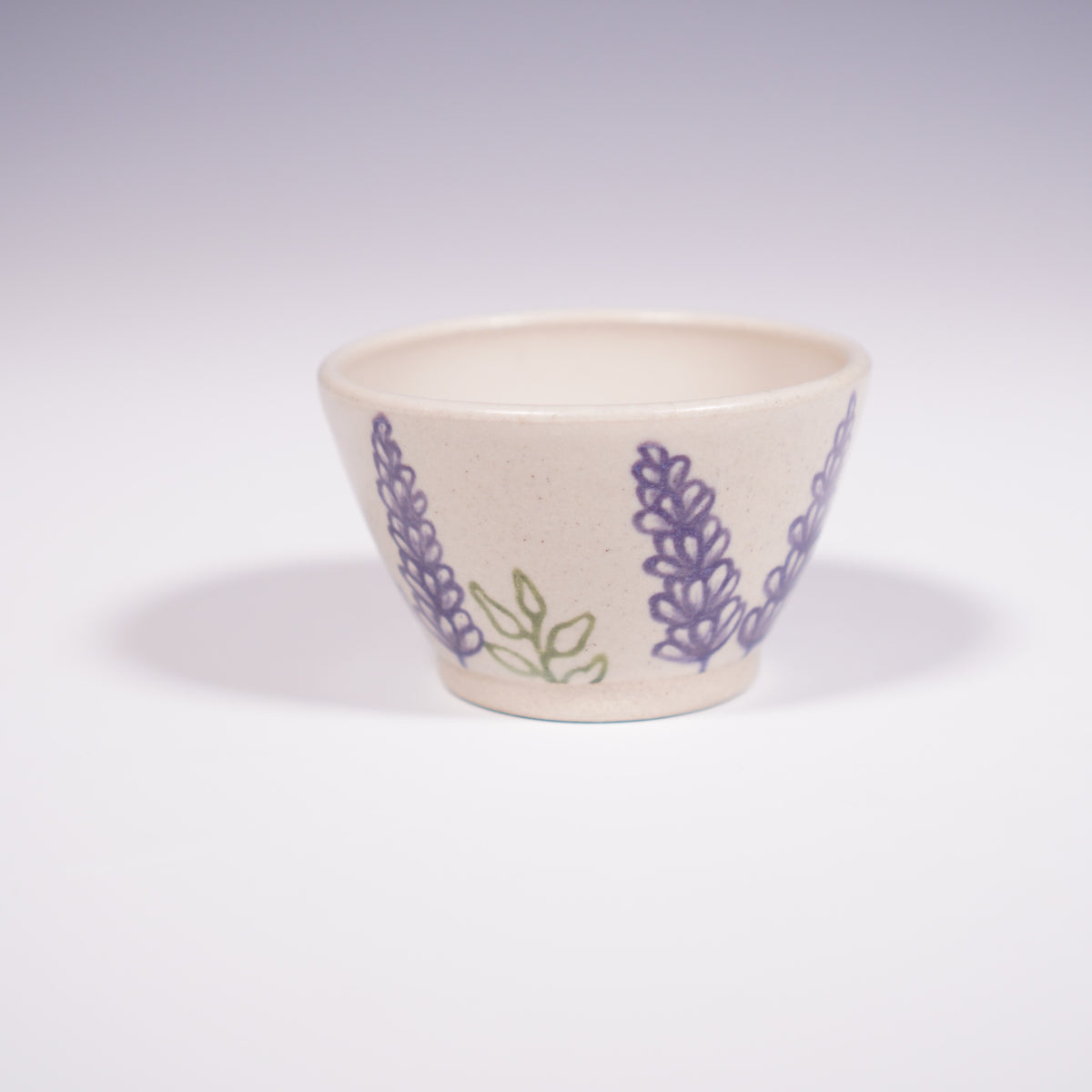 Lavender Little Sipper 2, Wheel thrown Ceramic  (Back View)