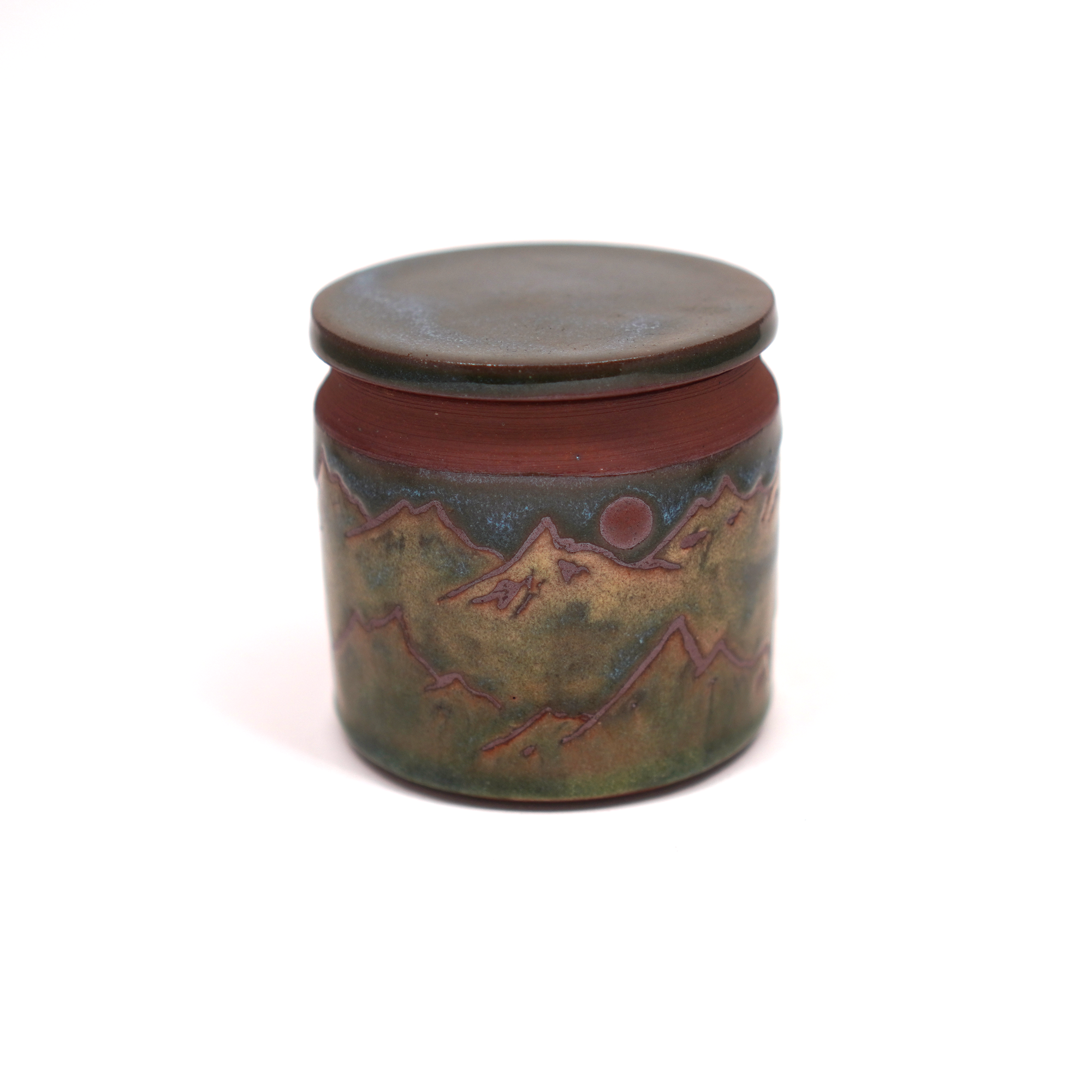Moonrise Mountains Lidded Jar